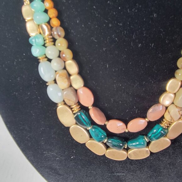 Ashley Cooper Multicolor Beaded Layered Necklace With Gold-Tone Chains - Picture 2 of 4